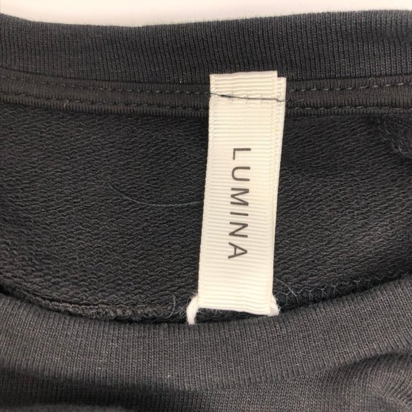Lumina Italy Black Sweatshirt with Pleated Back - Picture 7 of 8